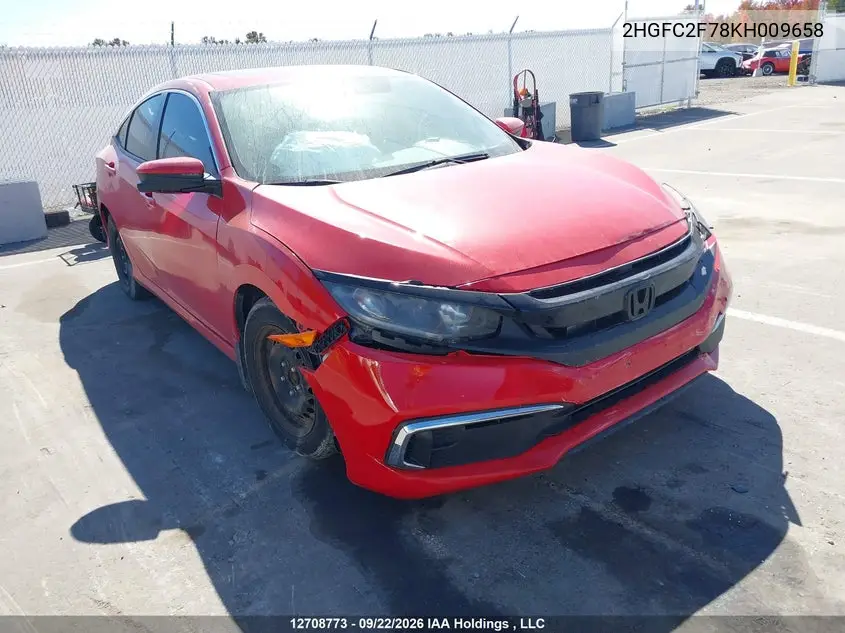 HONDA CIVIC 2019, VIN 2HGFC2F78KH009658