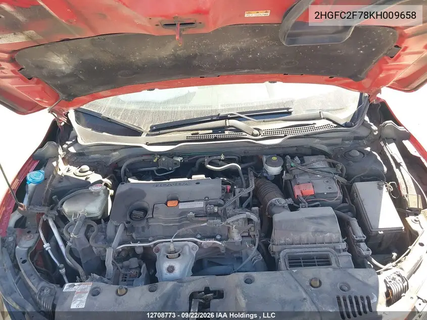 2019 HONDA CIVIC VIN 2HGFC2F78KH009658 — фото 10