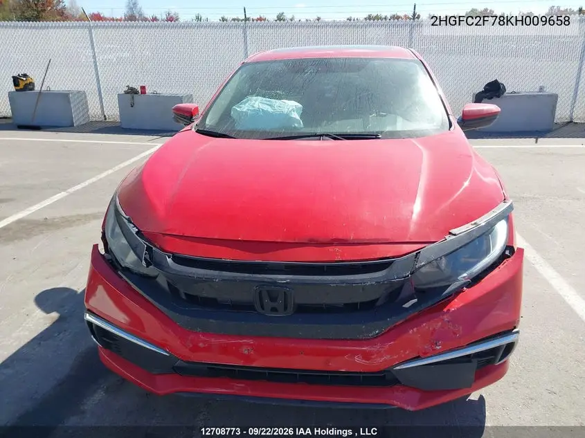 2019 HONDA CIVIC VIN 2HGFC2F78KH009658 — фото 12