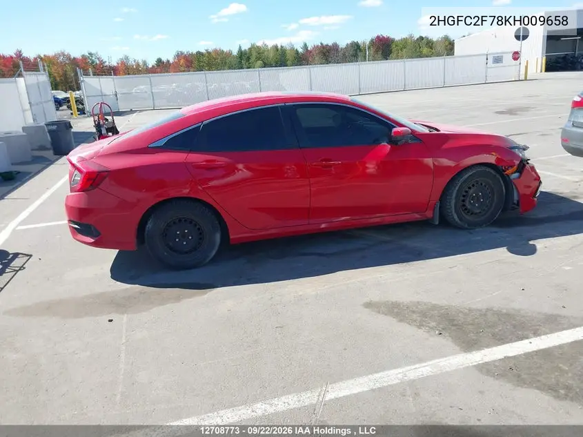 2019 HONDA CIVIC VIN 2HGFC2F78KH009658 — фото 13