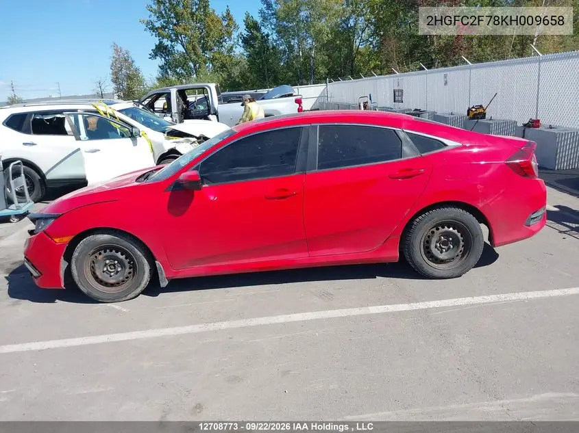 2019 HONDA CIVIC VIN 2HGFC2F78KH009658 — фото 14