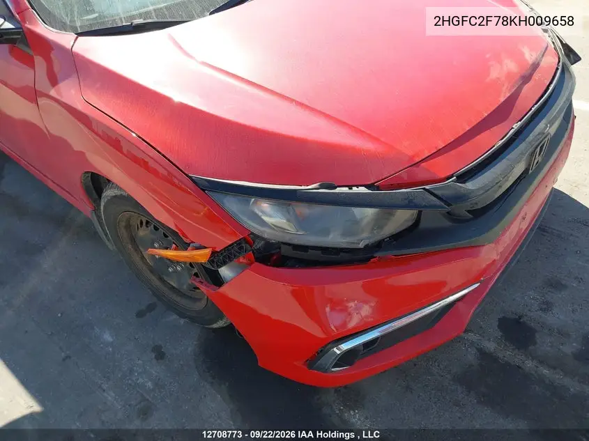 2019 HONDA CIVIC VIN 2HGFC2F78KH009658 — фото 19