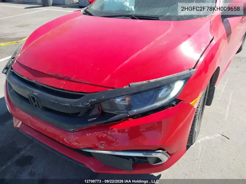 2019 HONDA CIVIC VIN 2HGFC2F78KH009658 — фото 6