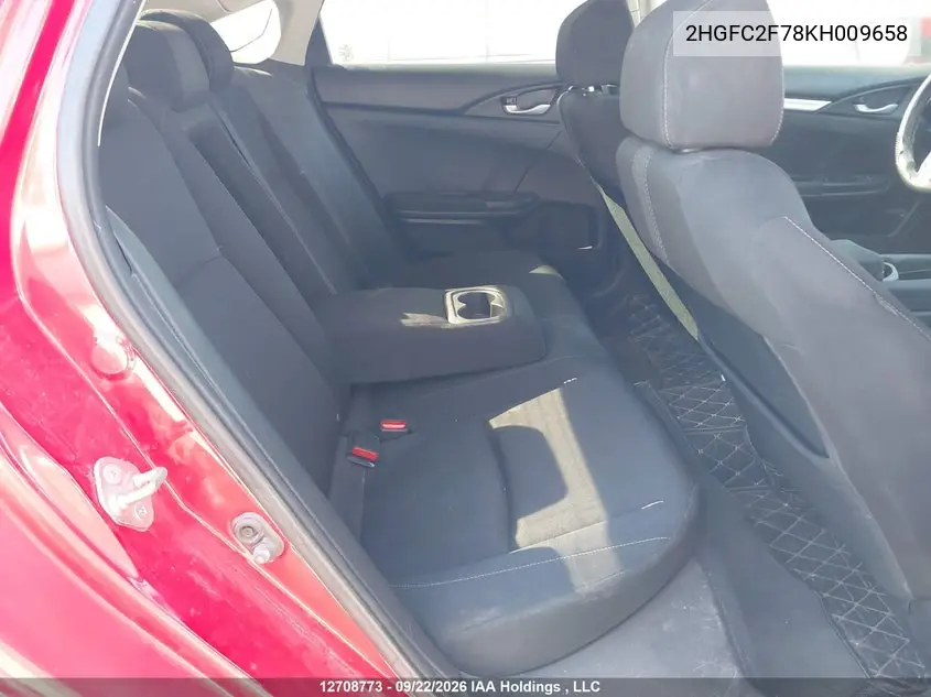 2019 HONDA CIVIC VIN 2HGFC2F78KH009658 — фото 8