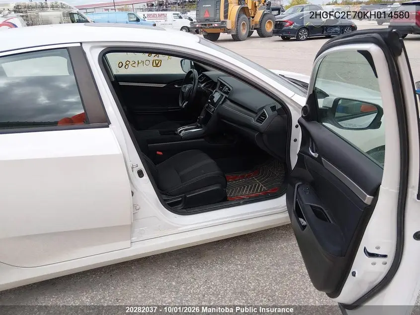 2019 HONDA CIVIC VIN 2HGFC2F70KH014580 — фото 5