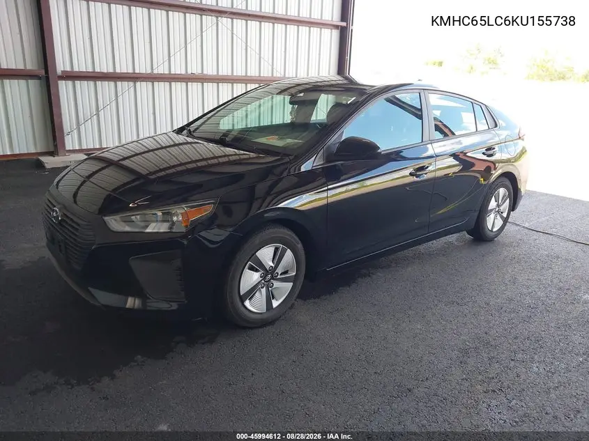 2019 HYUNDAI IONIQ VIN KMHC65LC6KU155738 — фото 2
