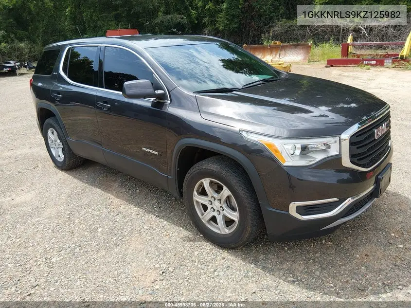 GMC ACADIA 2019, VIN 1GKKNRLS9KZ125982