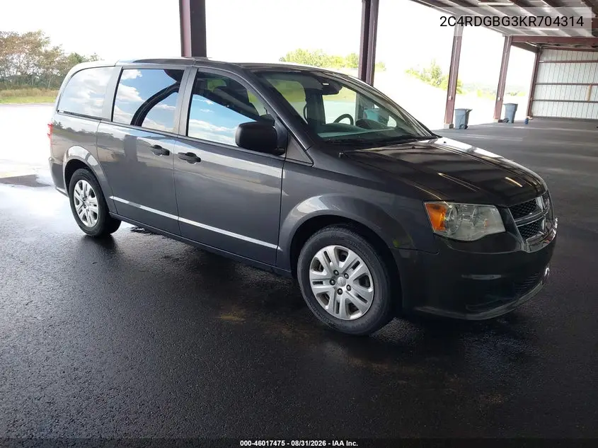 DODGE CARAVAN 2019, VIN 2C4RDGBG3KR704314