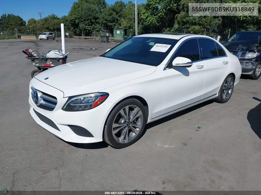 2019 MERCEDES C-KLASSE VIN 55SWF8DB9KU318849 — фото 2