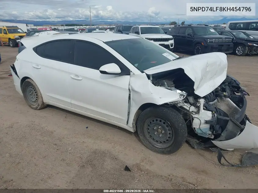 HYUNDAI ELANTRA 2019, VIN 5NPD74LF8KH454796