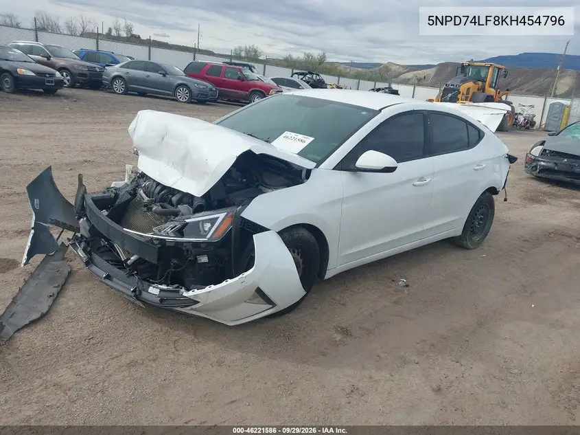 2019 HYUNDAI ELANTRA VIN 5NPD74LF8KH454796 — фото 2