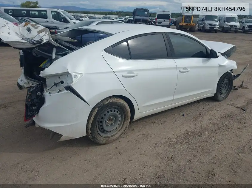 2019 HYUNDAI ELANTRA VIN 5NPD74LF8KH454796 — фото 4