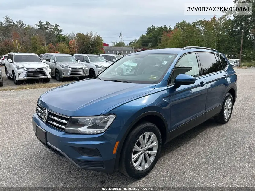 2019 VOLKSWAGEN TIGUAN VIN 3VV0B7AX7KM010864 — фото 2