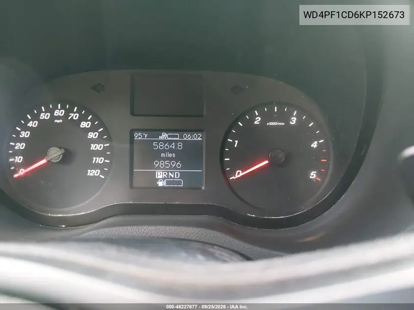 2019 MERCEDES SPRINTER VIN WD4PF1CD6KP152673 — фото 7
