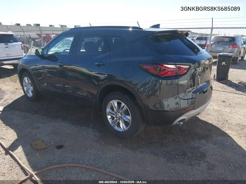 2019 CHEVROLET BLAZER VIN 3GNKBGRS8KS685089 — фото 3