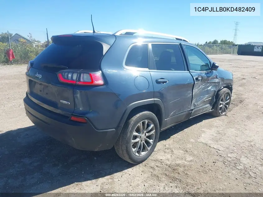2019 JEEP CHEROKEE VIN 1C4PJLLB0KD482409 — фото 4