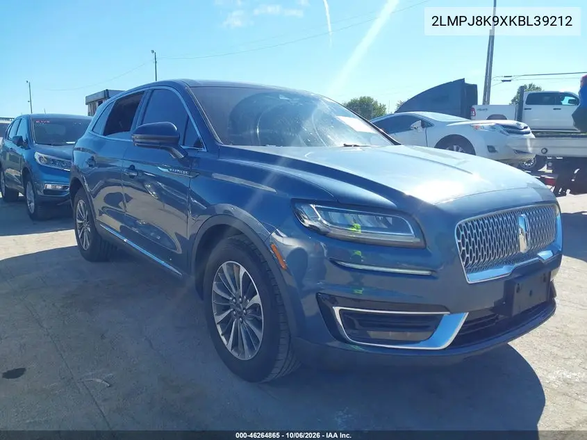 LINCOLN NAUTILUS 2019, VIN 2LMPJ8K9XKBL39212