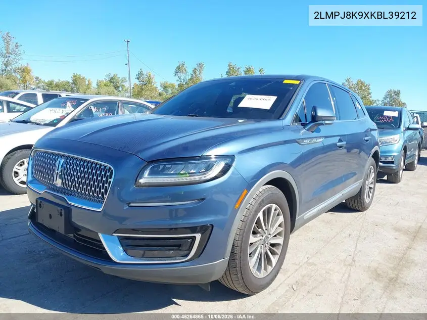 2019 LINCOLN NAUTILUS VIN 2LMPJ8K9XKBL39212 — фото 2