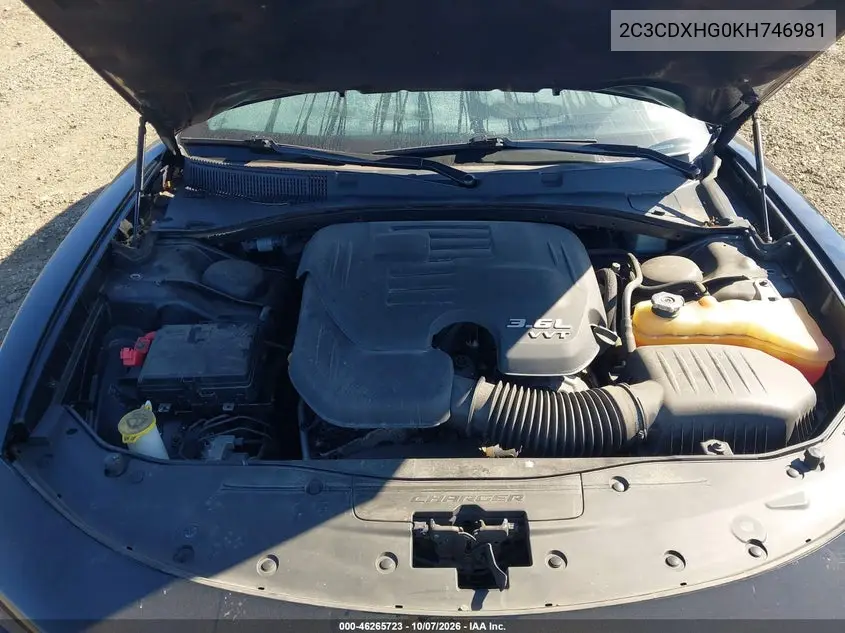 2019 DODGE CHARGER VIN 2C3CDXHG0KH746981 — фото 10