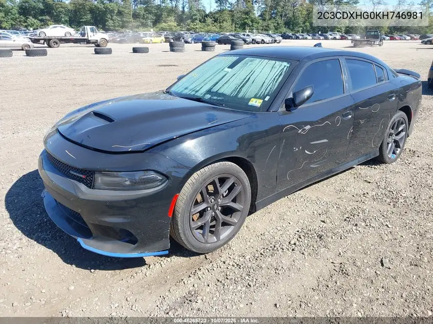 2019 DODGE CHARGER VIN 2C3CDXHG0KH746981 — фото 2