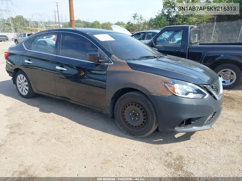 NISSAN SENTRA 2019, VIN 3N1AB7AP5KY216313