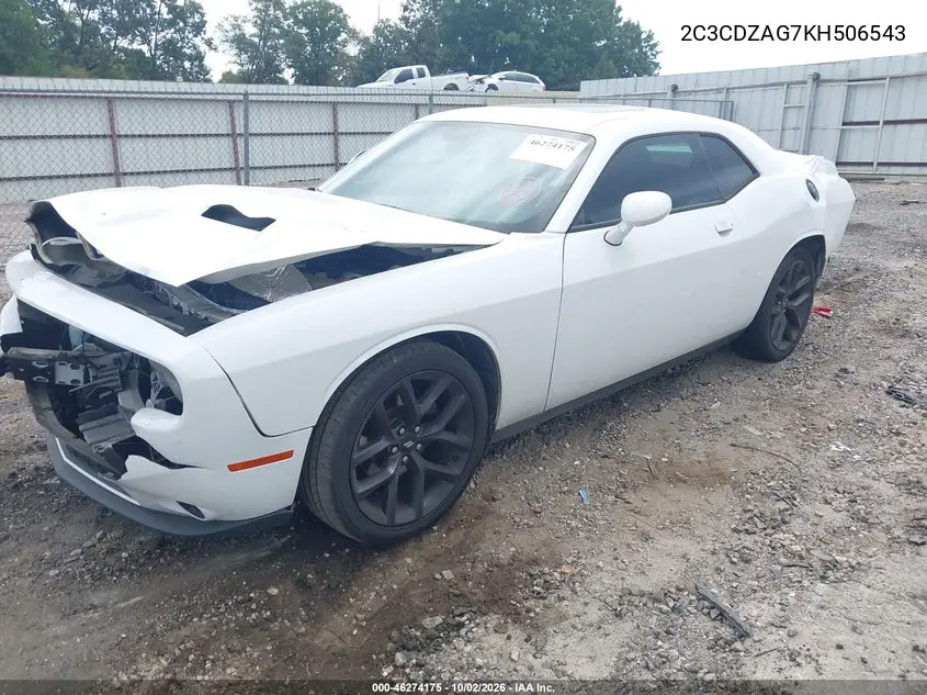 2019 DODGE CHALLENGER VIN 2C3CDZAG7KH506543 — фото 2