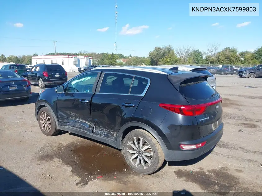 2019 KIA SPORTAGE VIN KNDPN3ACXK7599803 — фото 3