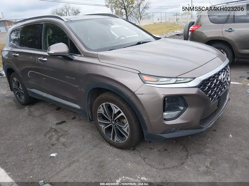 2019 HYUNDAI SANTA FE VIN 5NMS5CAA4KH023206 — фото 2
