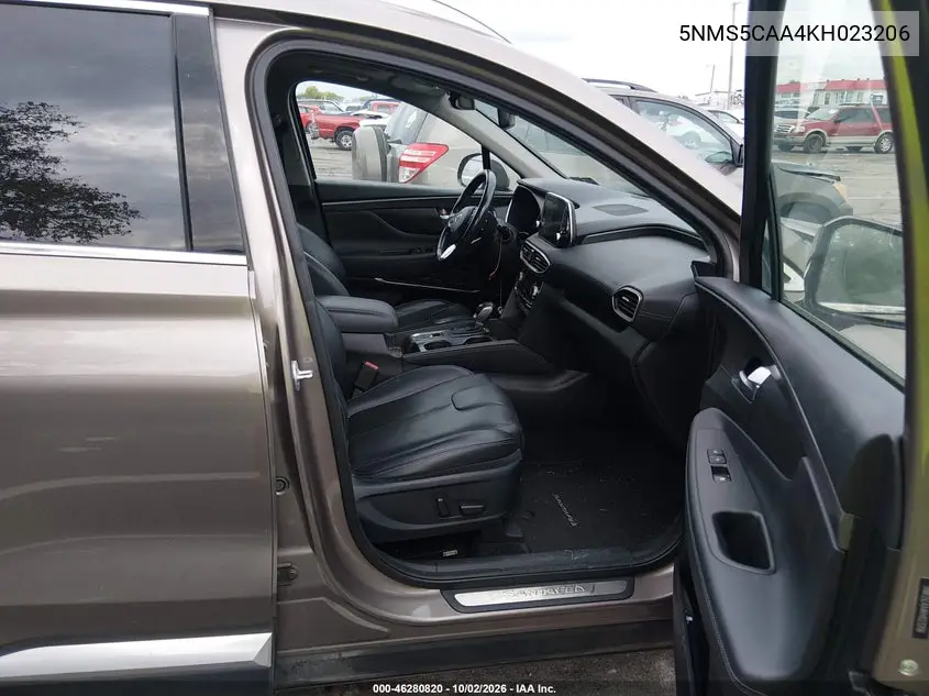 2019 HYUNDAI SANTA FE VIN 5NMS5CAA4KH023206 — фото 5