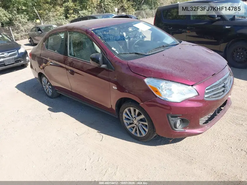 MITSUBISHI MIRAGE 2019, VIN ML32F3FJ7KHF14785
