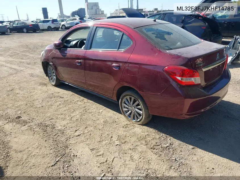 2019 MITSUBISHI MIRAGE VIN ML32F3FJ7KHF14785 — фото 3