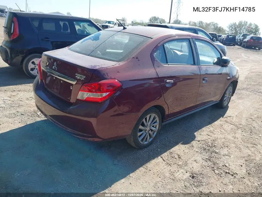 2019 MITSUBISHI MIRAGE VIN ML32F3FJ7KHF14785 — фото 4