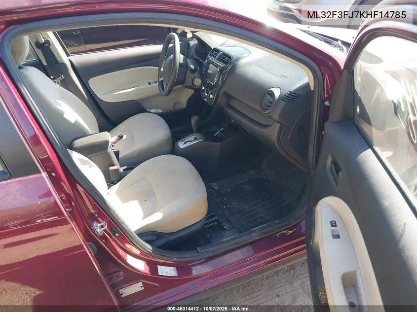 2019 MITSUBISHI MIRAGE VIN ML32F3FJ7KHF14785 — фото 5