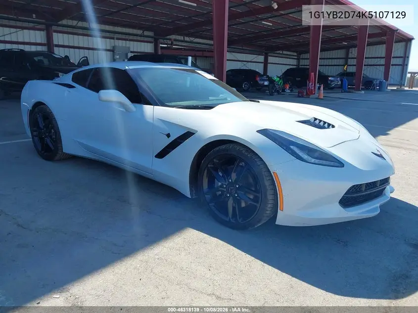 CHEVROLET CORVETTE 2019, VIN 1G1YB2D74K5107129