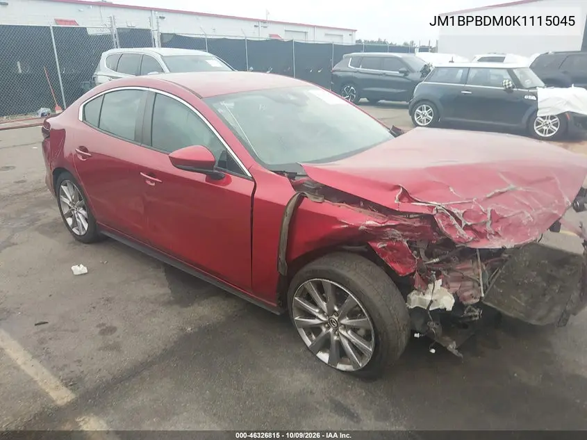 MAZDA 3 2019, VIN JM1BPBDM0K1115045