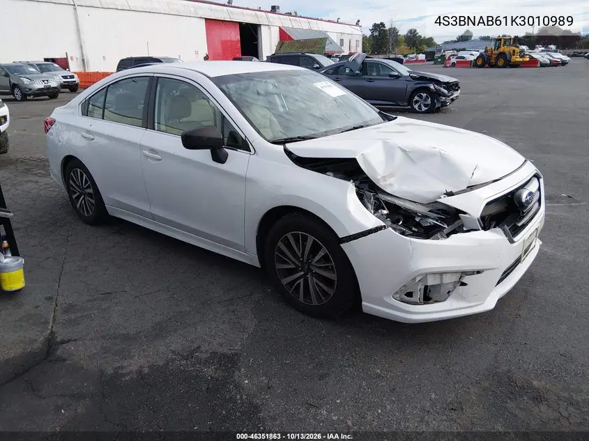 SUBARU LEGACY 2019, VIN 4S3BNAB61K3010989