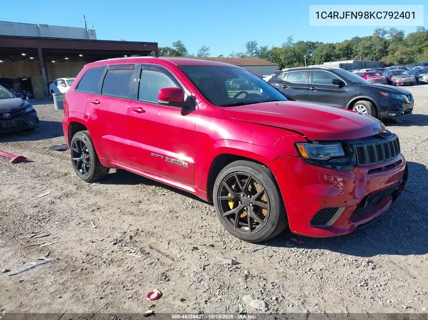 JEEP GRAND CHEROKEE 2019, VIN 1C4RJFN98KC792401