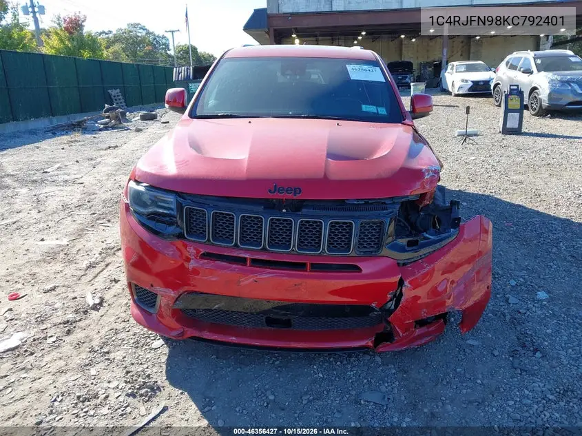 2019 JEEP GRAND CHEROKEE VIN 1C4RJFN98KC792401 — фото 13