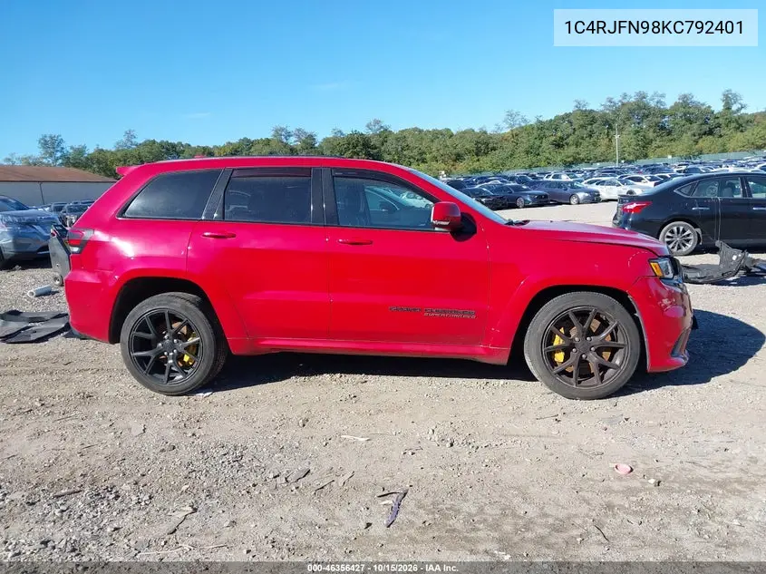 2019 JEEP GRAND CHEROKEE VIN 1C4RJFN98KC792401 — фото 14