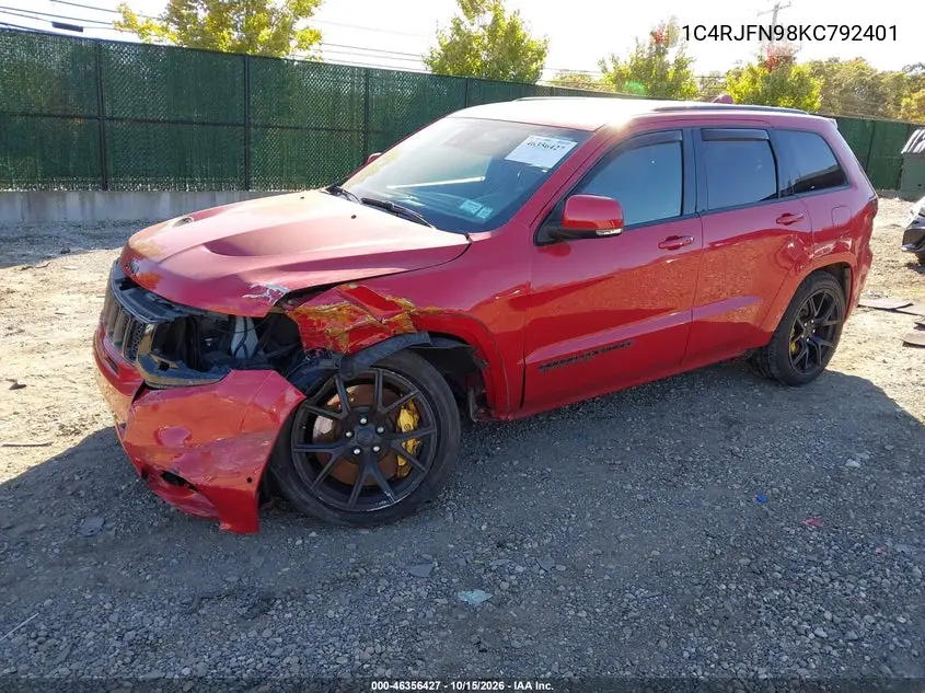 2019 JEEP GRAND CHEROKEE VIN 1C4RJFN98KC792401 — фото 2