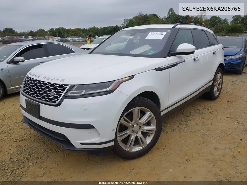 2019 LAND ROVER RANGE ROVER VELAR VIN SALYB2EX6KA206766 — фото 2