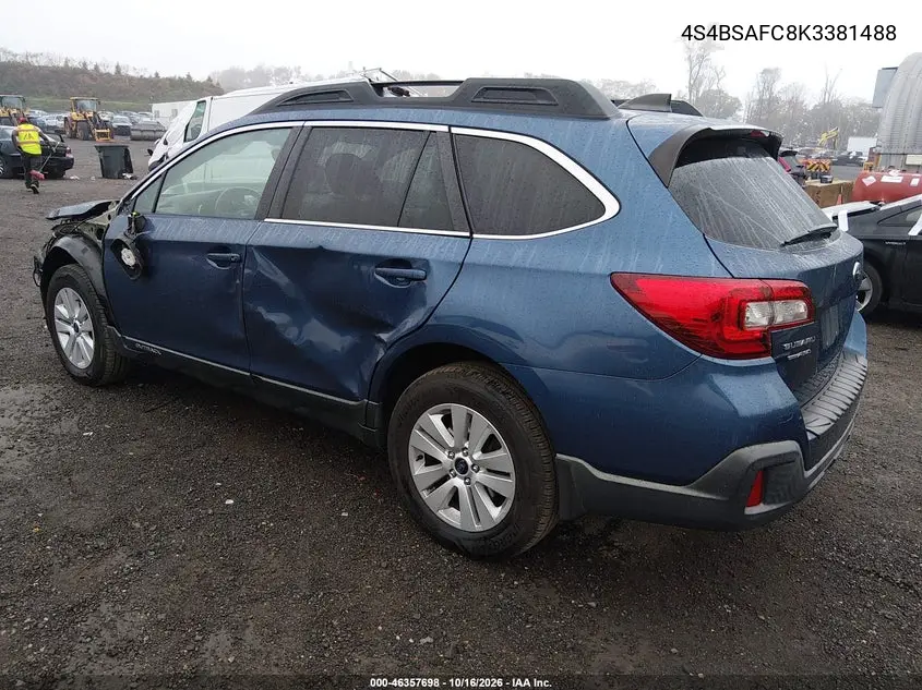 2019 SUBARU OUTBACK VIN 4S4BSAFC8K3381488 — фото 3