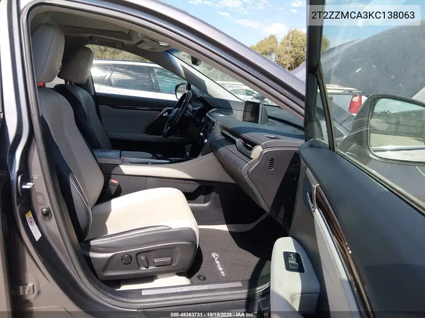 2019 LEXUS RX VIN 2T2ZZMCA3KC138063 — фото 5