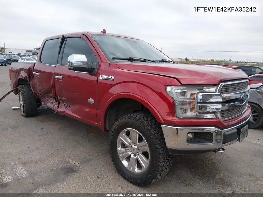 FORD F-150 2019, VIN 1FTEW1E42KFA35242