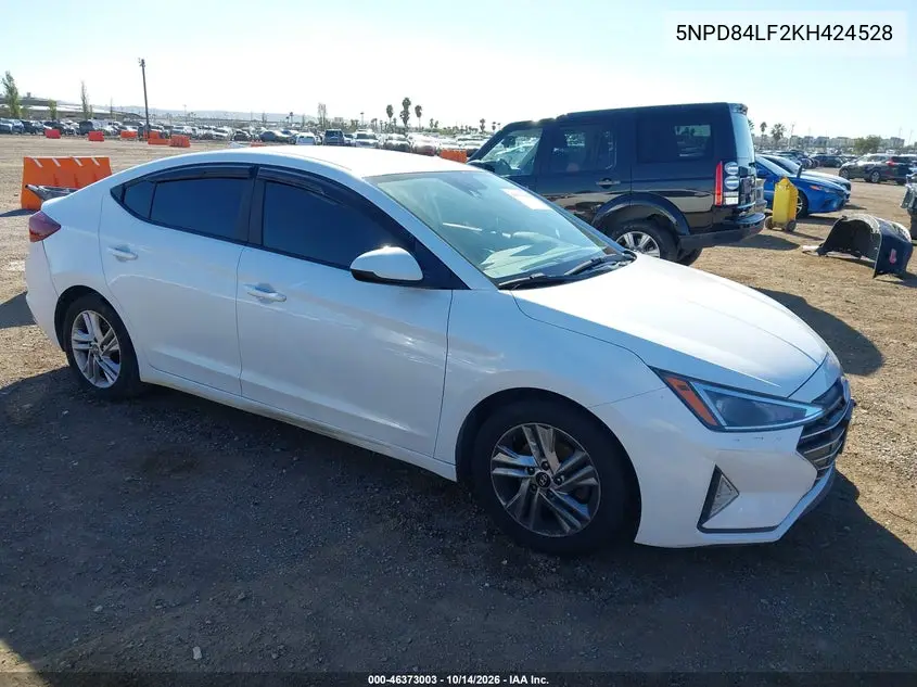 HYUNDAI ELANTRA 2019, VIN 5NPD84LF2KH424528