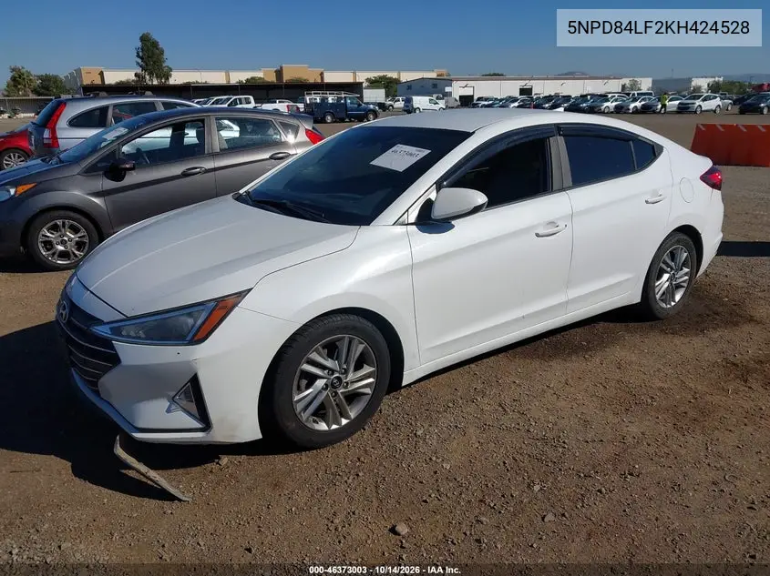 2019 HYUNDAI ELANTRA VIN 5NPD84LF2KH424528 — фото 2