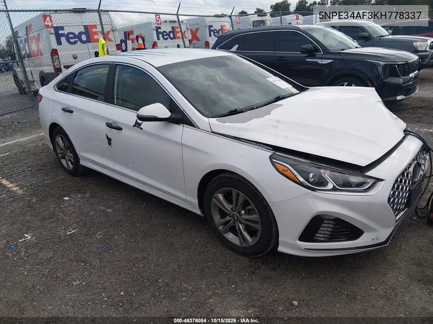 HYUNDAI SONATA 2019, VIN 5NPE34AF3KH778337
