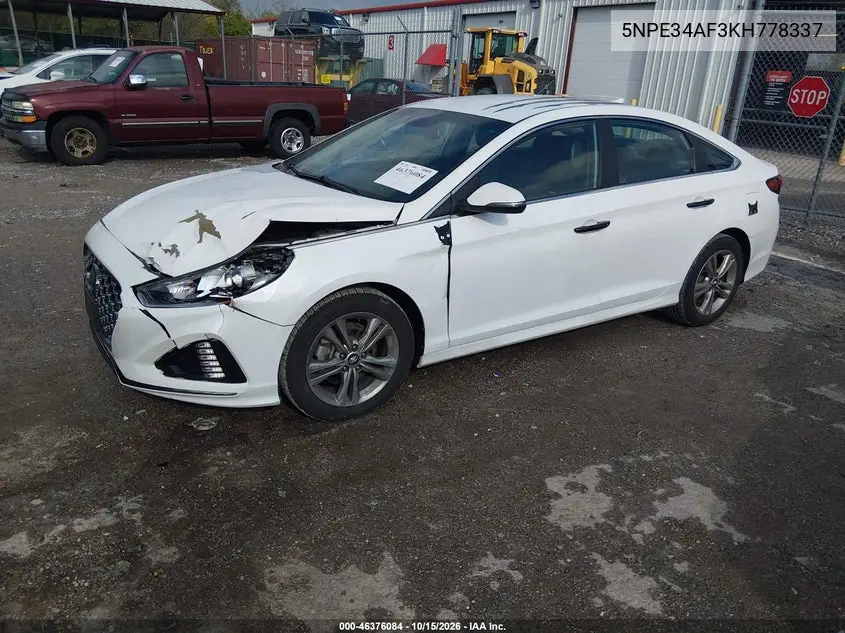 2019 HYUNDAI SONATA VIN 5NPE34AF3KH778337 — фото 2