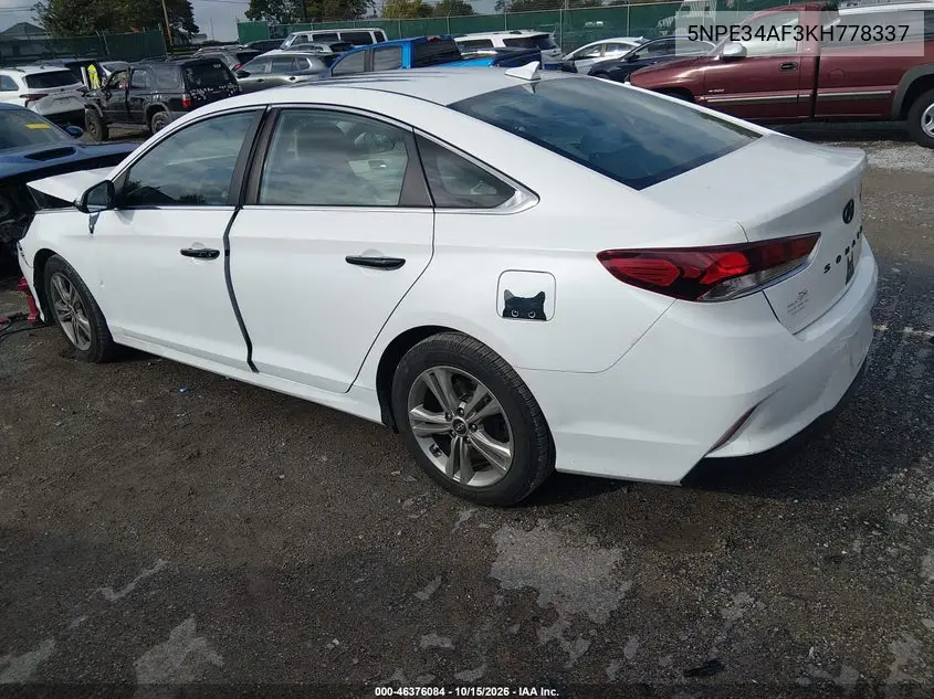 2019 HYUNDAI SONATA VIN 5NPE34AF3KH778337 — фото 3