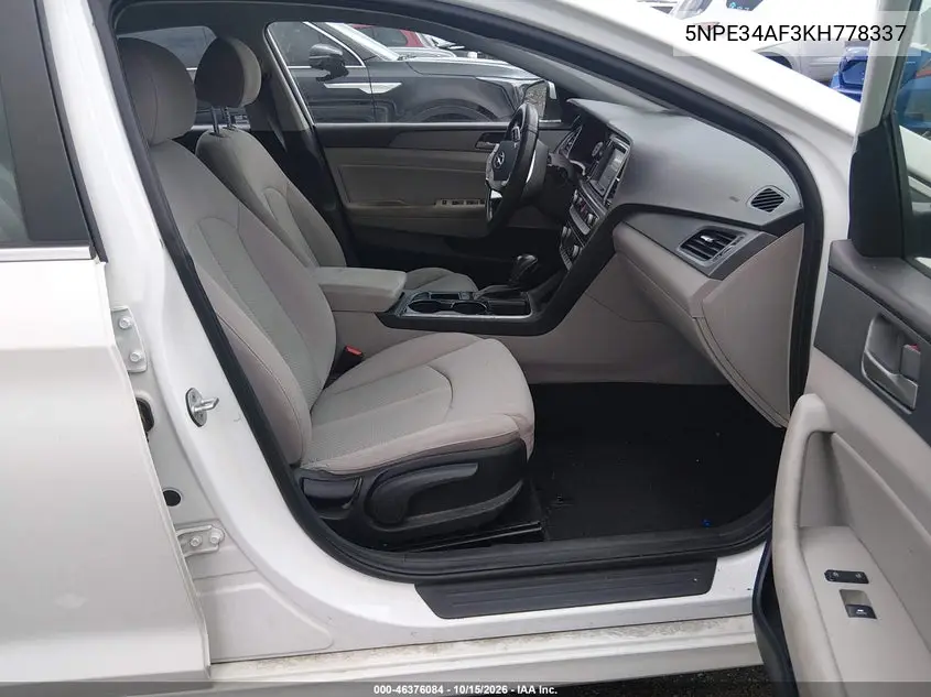 2019 HYUNDAI SONATA VIN 5NPE34AF3KH778337 — фото 5